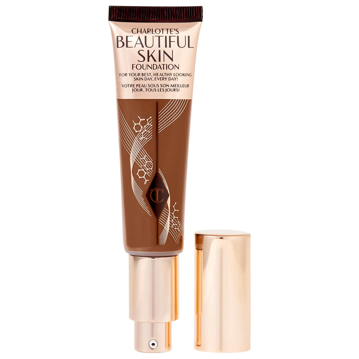 Charlotte Tilbury Beautiful Skin Medium Coverage Liquid Foundation with Hyaluronic Acid - Vegan, Cruelty-Free, 16-Hour Wear
