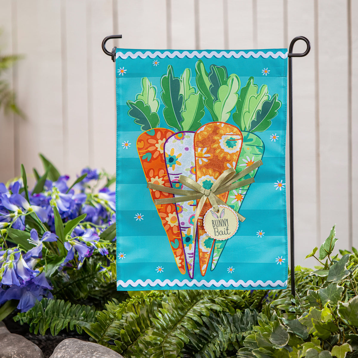 Bunny Bait Bunch Applique Garden Flag