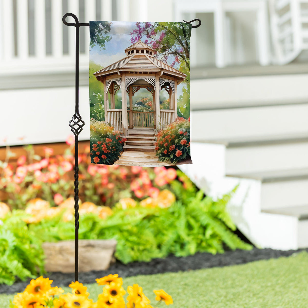 Garden Gazebo Suede Garden Flag