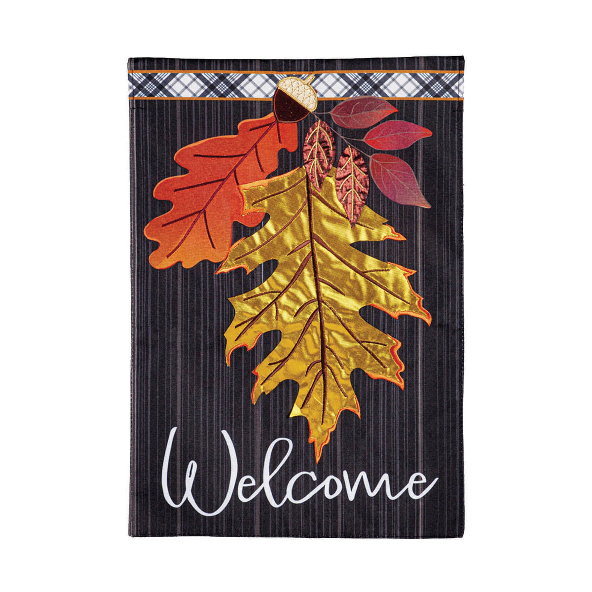 Welcome Autumn Leaves Garden Linen Flag
