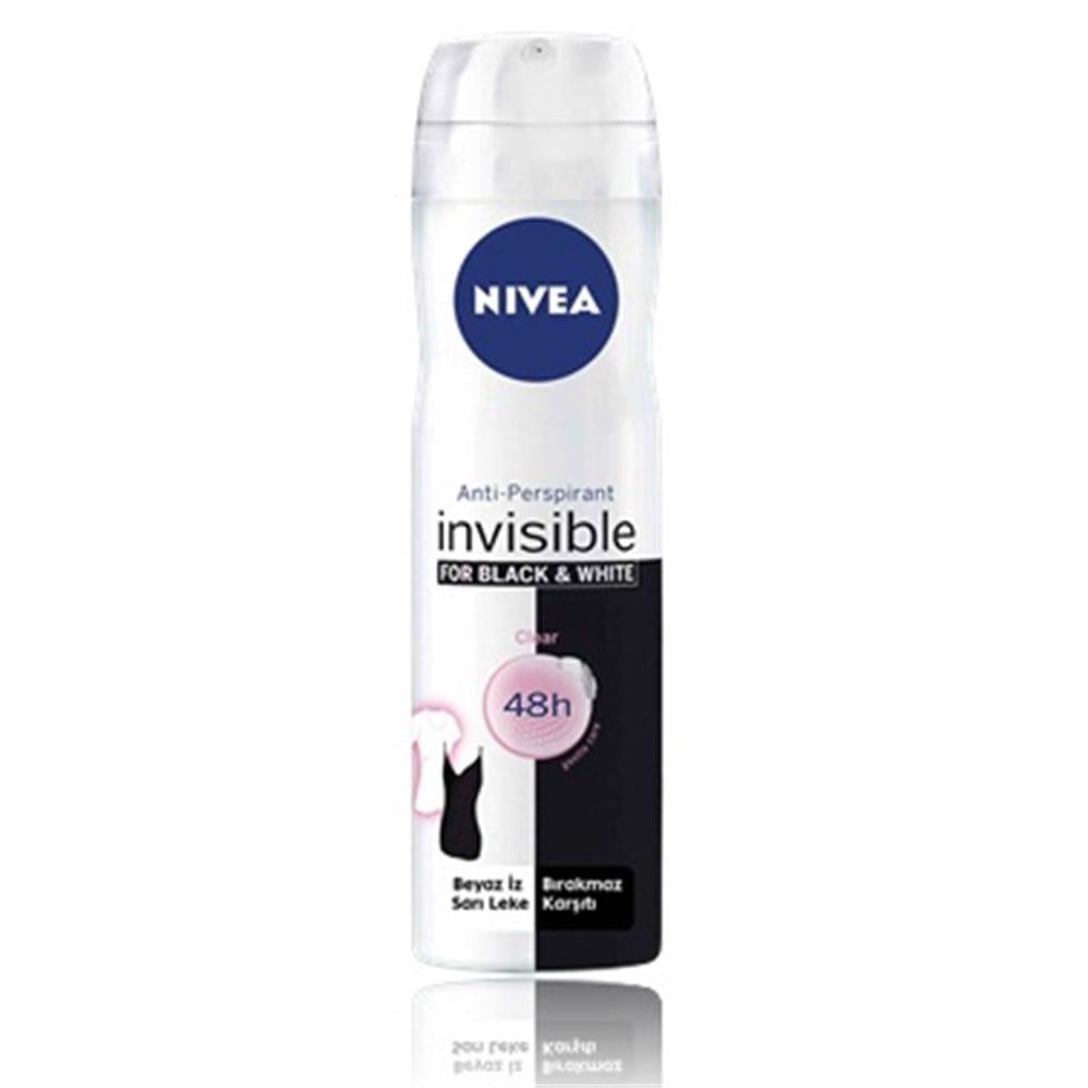 Nivea Black & White Woman Deodorant Spray - 48 Hour Protection, Alcohol-Free, Stain-Free