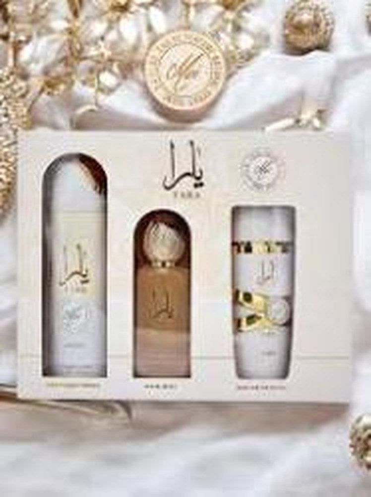 Lattafa Yara Moi: 3 Pc Set 3.4 Edp Spray + 6.8 Deo Spray + Hair Mist Women. Perfume By For