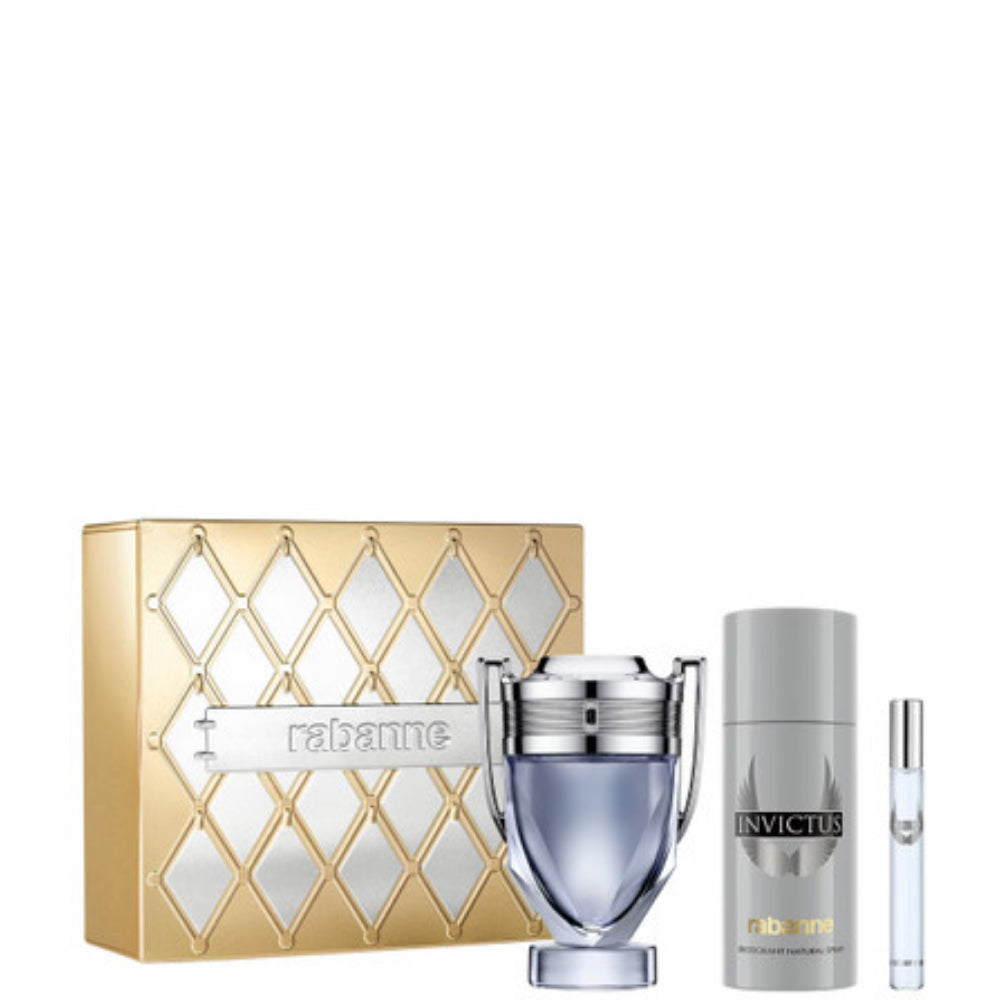 Gift/Set Invictus 3 Pcs. 3.4 Fl Perfume By Paco Rabanne For Men