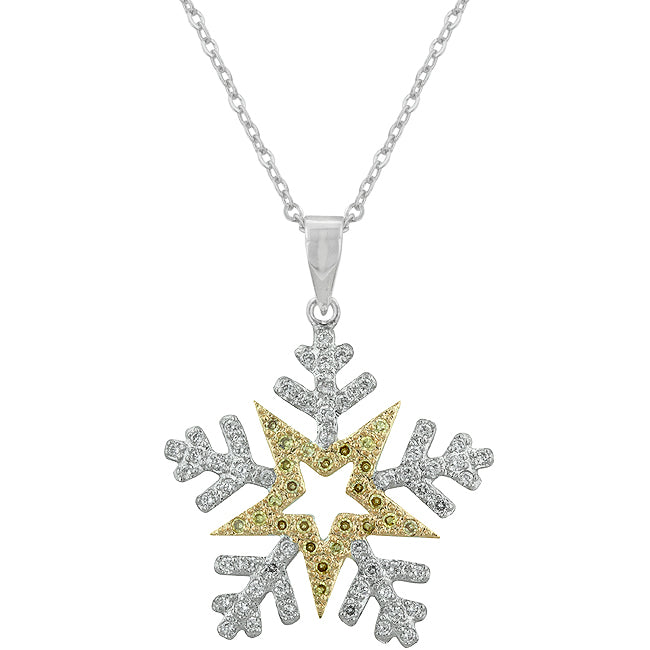 Avera Pave Snowflake Pendant in Sterling Silver