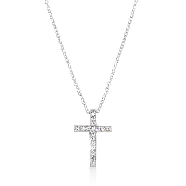 Avera Cubic Zirconia Bling Cross Pendant In Silver