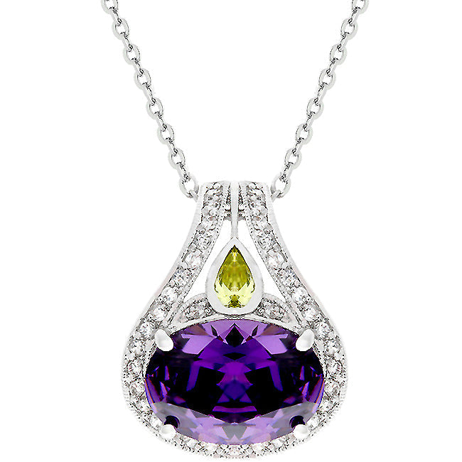 Avera Majestic Amethyst Cubic Zirconia Pendant Necklace