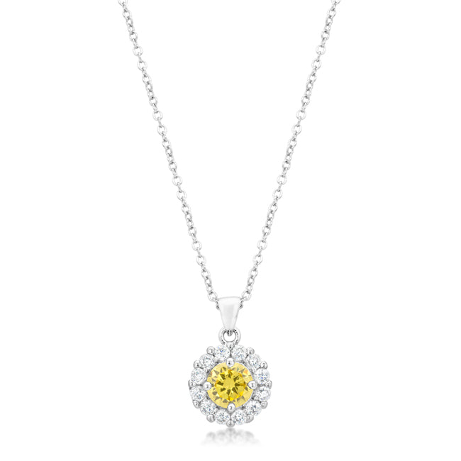Avera Bella Bridal Pendant Necklace In Sterling Silver