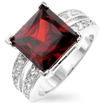 Avera Princess Engagement Ring in Sterling Silver