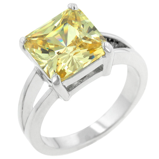 Avera Cubic Zirconia Gypsy Ring In Polished Sterling Silver