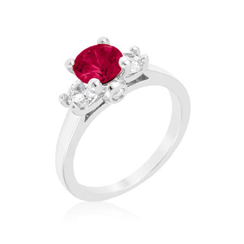 Avera Mini Triplet Ring in Red Size 5