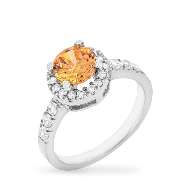 Avera Royal Crest Filigree Cubic Zirconia Ring in Silver