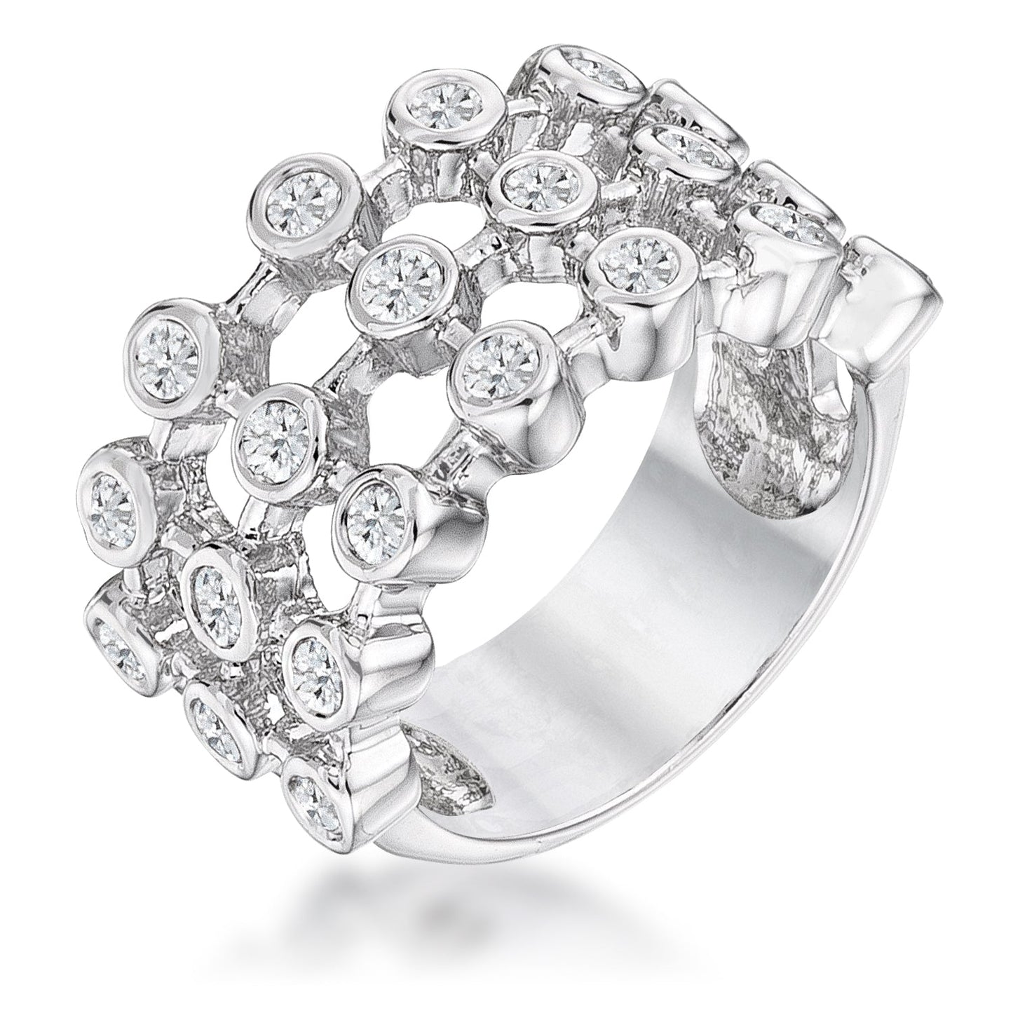 Avera Tie Contemporary Ring In Polished Sterling Silver