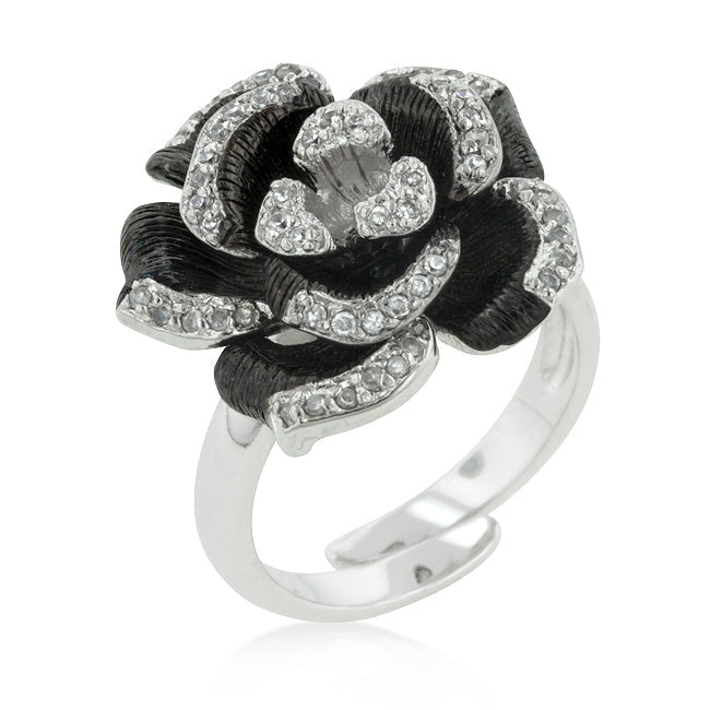 Avera Two-Tone Finish Floral Ring With Textured Petals