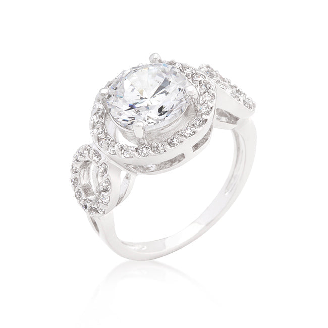Avera Round Cut Trio Cubic Zirconia Ring in Sterling Silver