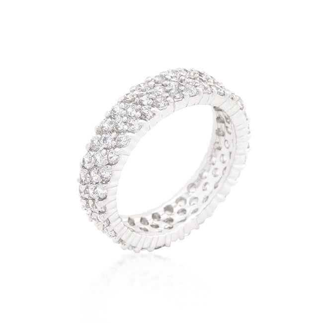 Avera Jewelry Pave Eternity Ring in Sterling Silver