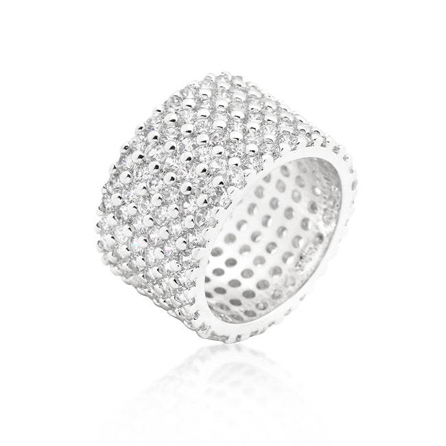 Avera Wide Pave Cubic Zirconia Ring In Black Finish