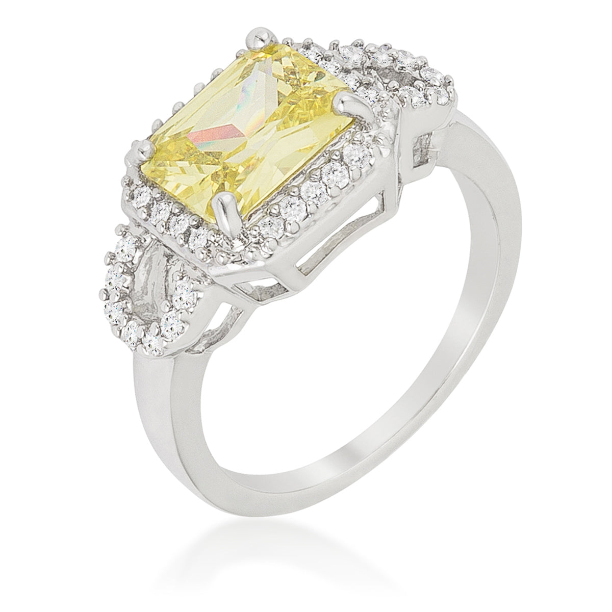 Avera Radiant Cut Halo Ring in 18k Yellow Gold