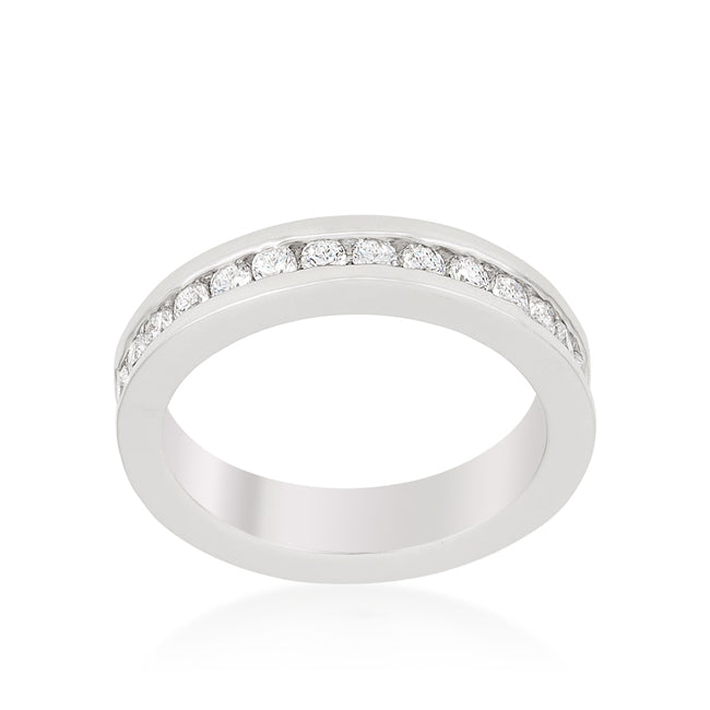 Avera Fine Jewelry Channel Set Eternity Band in Sterling Silver