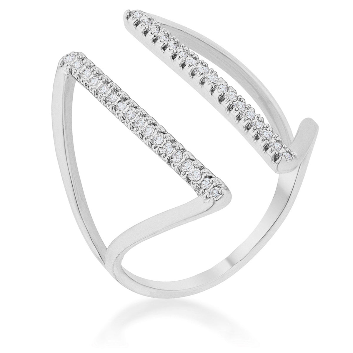 Avera Jena 0.2ct Cubic Zirconia Delicate Parallel Ring