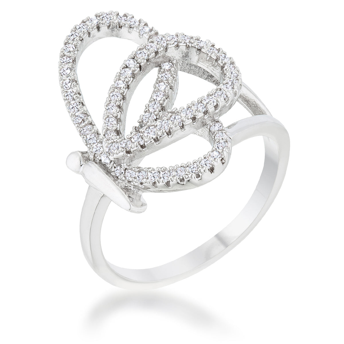 Avera Bea 0.4ct Cubic Zirconia Pave Butterfly Ring in Silver
