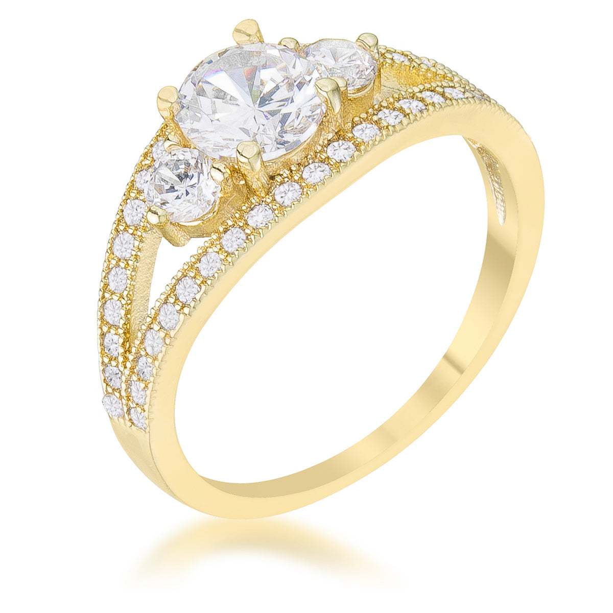Avera Genna 1.1ct Cubic Zirconia 14k Gold Delicate Classic Ring
