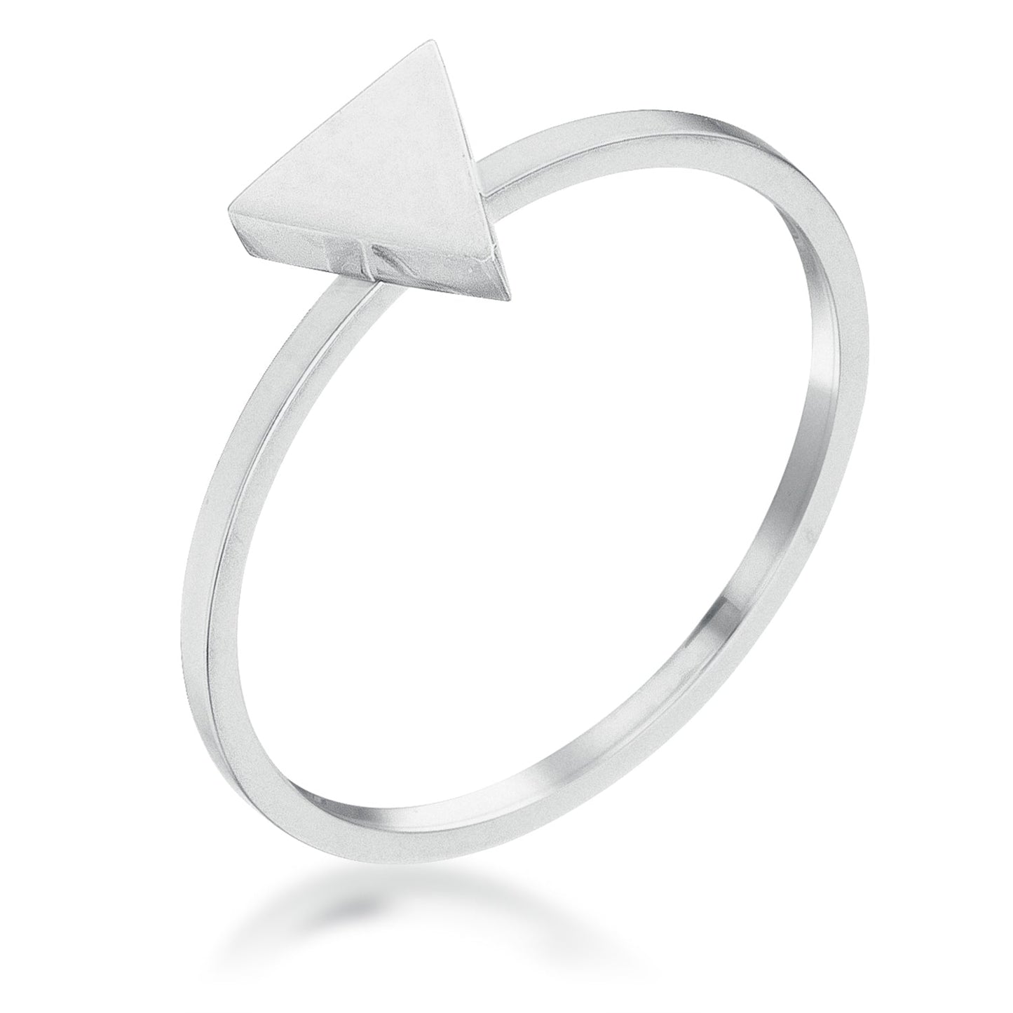 Avera Stainless Steel Triangle Stackable Ring In Pink
