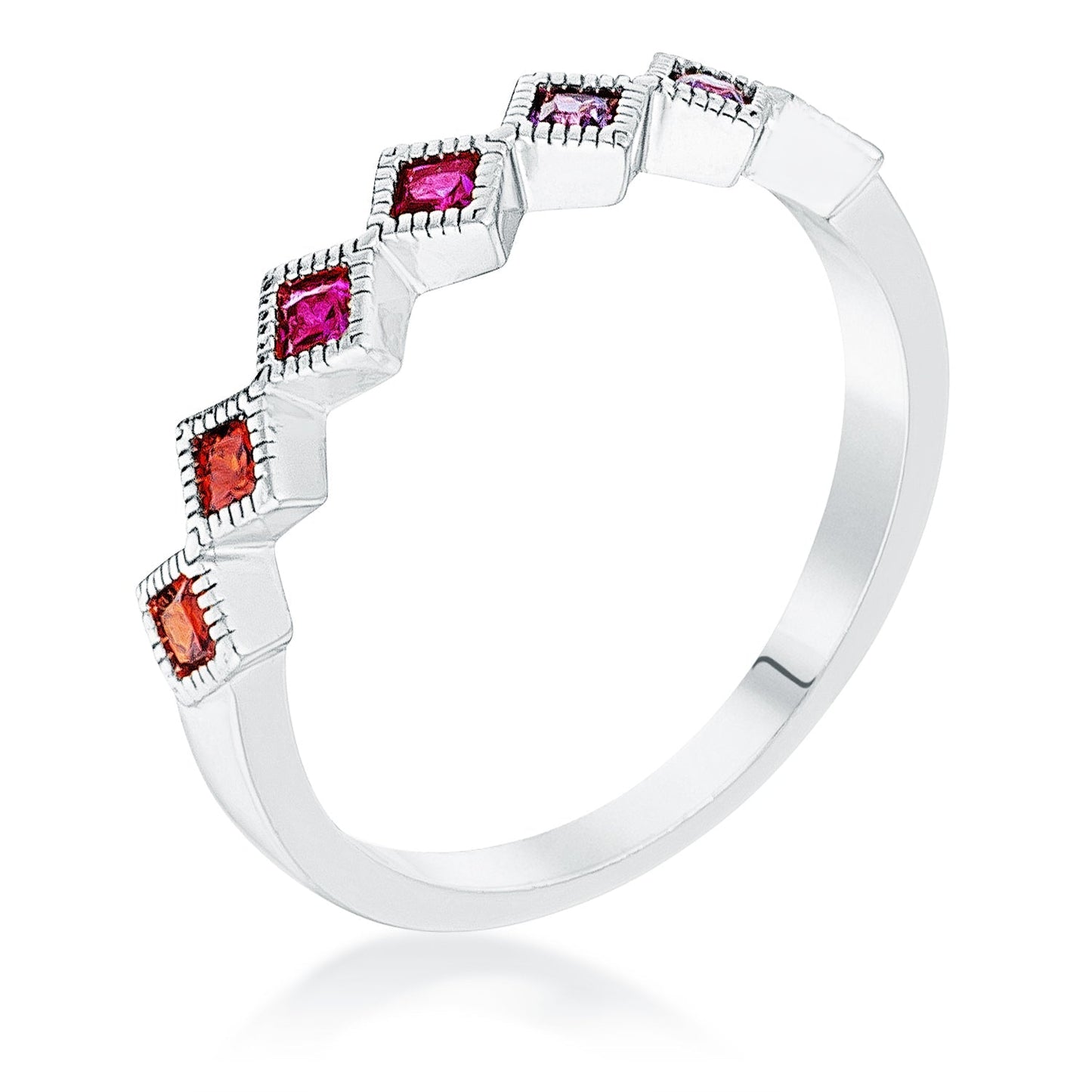 Avera Septem Multi-Color Princess Cut Half Eternity Band