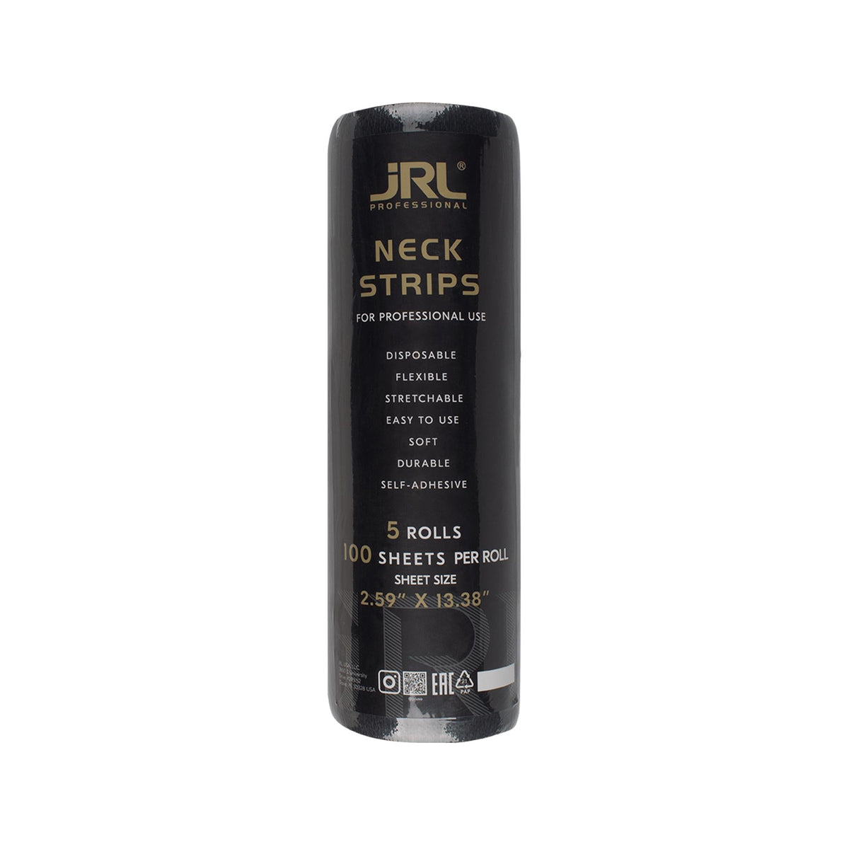 JRL Professional Black Neck Paper Rolls for Salons