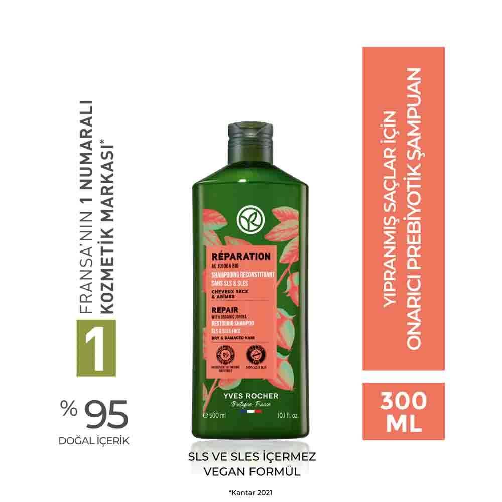 Reparation Prebiotic Shampoo for Damaged Hair - Organic Agave & Jojoba Oil, Repairing & Nourishing