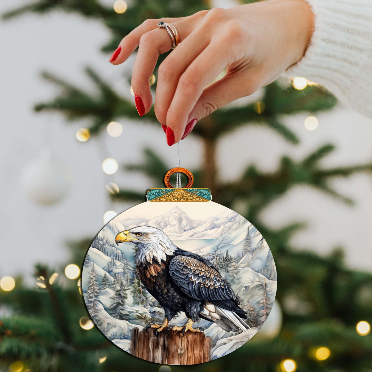 Bald Eagle Majesty Wooden Ornaments by G.Debrekht - Wildlife Holiday Decor - 870059