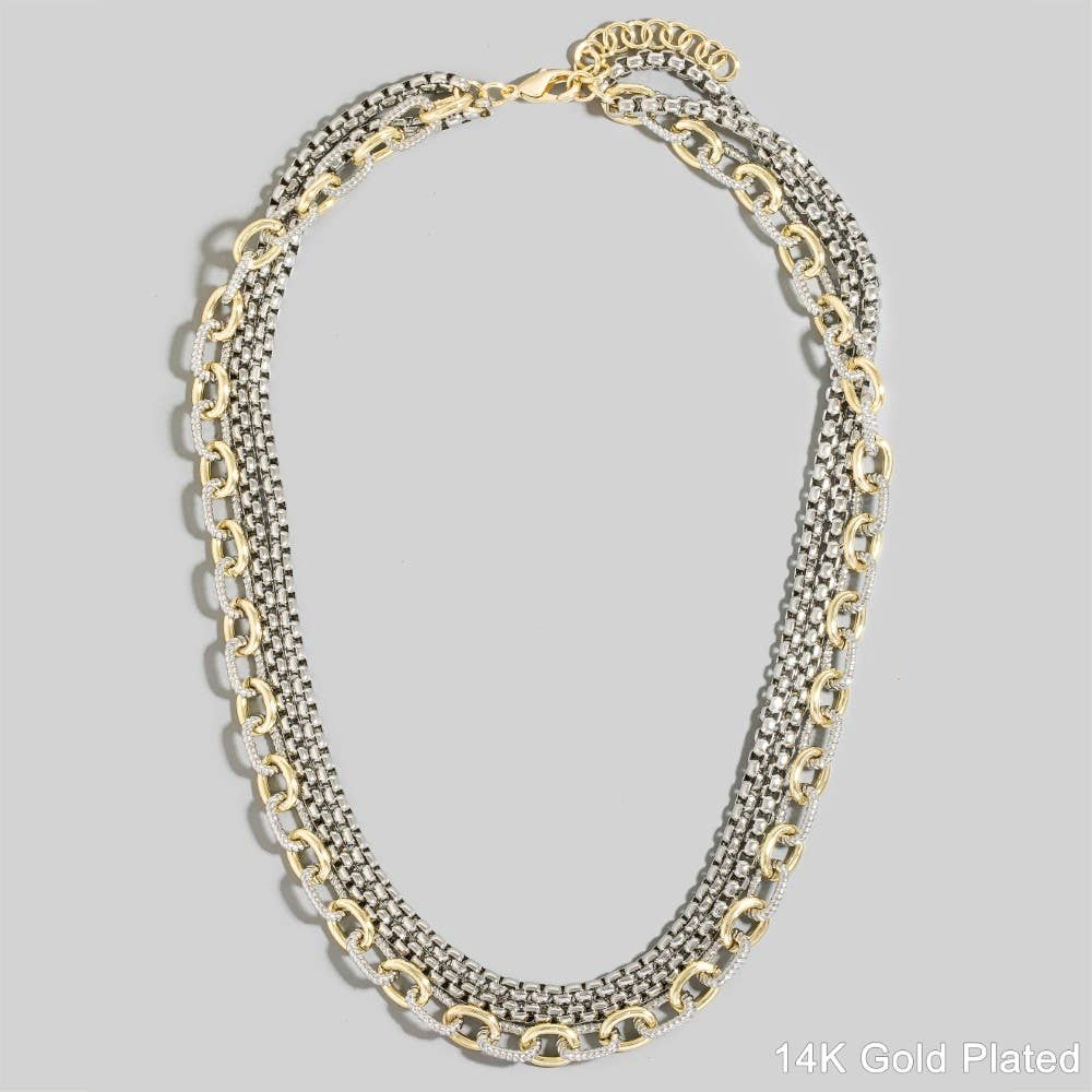 Le collier Looks by Fame en chaînes superposées dorées et assorties