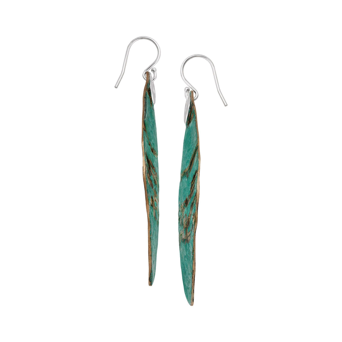 Silpada Emerald Pools Sterling Silver Earrings, Green Patina & Silver