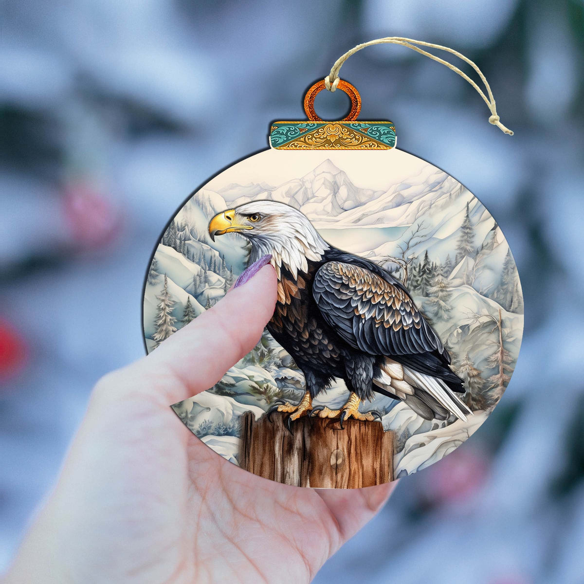 Bald Eagle Majesty Wooden Ornaments by G.Debrekht - Wildlife Holiday Decor - 870059