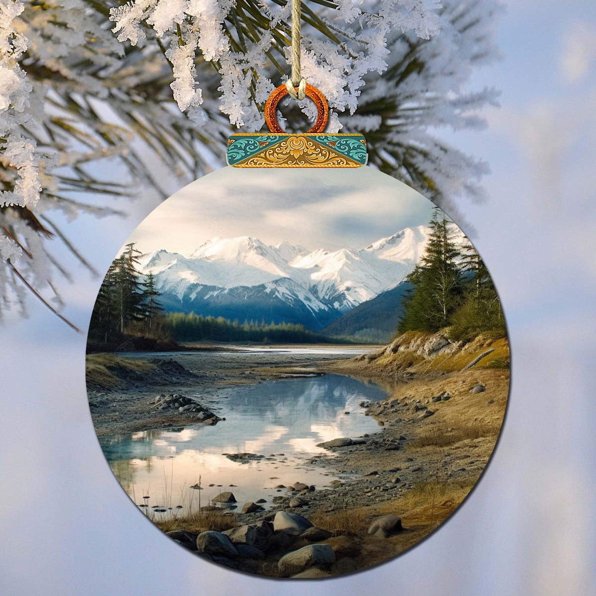 The Majesty of Alaskan Wilderness Wooden Ornaments by G.Debrekht - Wildlife Holiday Decor - 870074