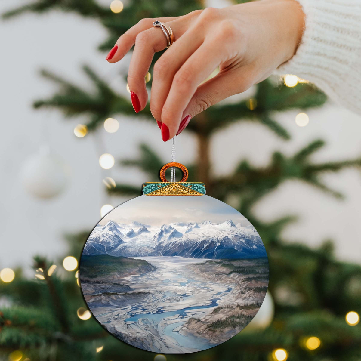 Alaskan Wilderness Symphony Wooden Ornaments by G.Debrekht - Wildlife Holiday Decor - 870057