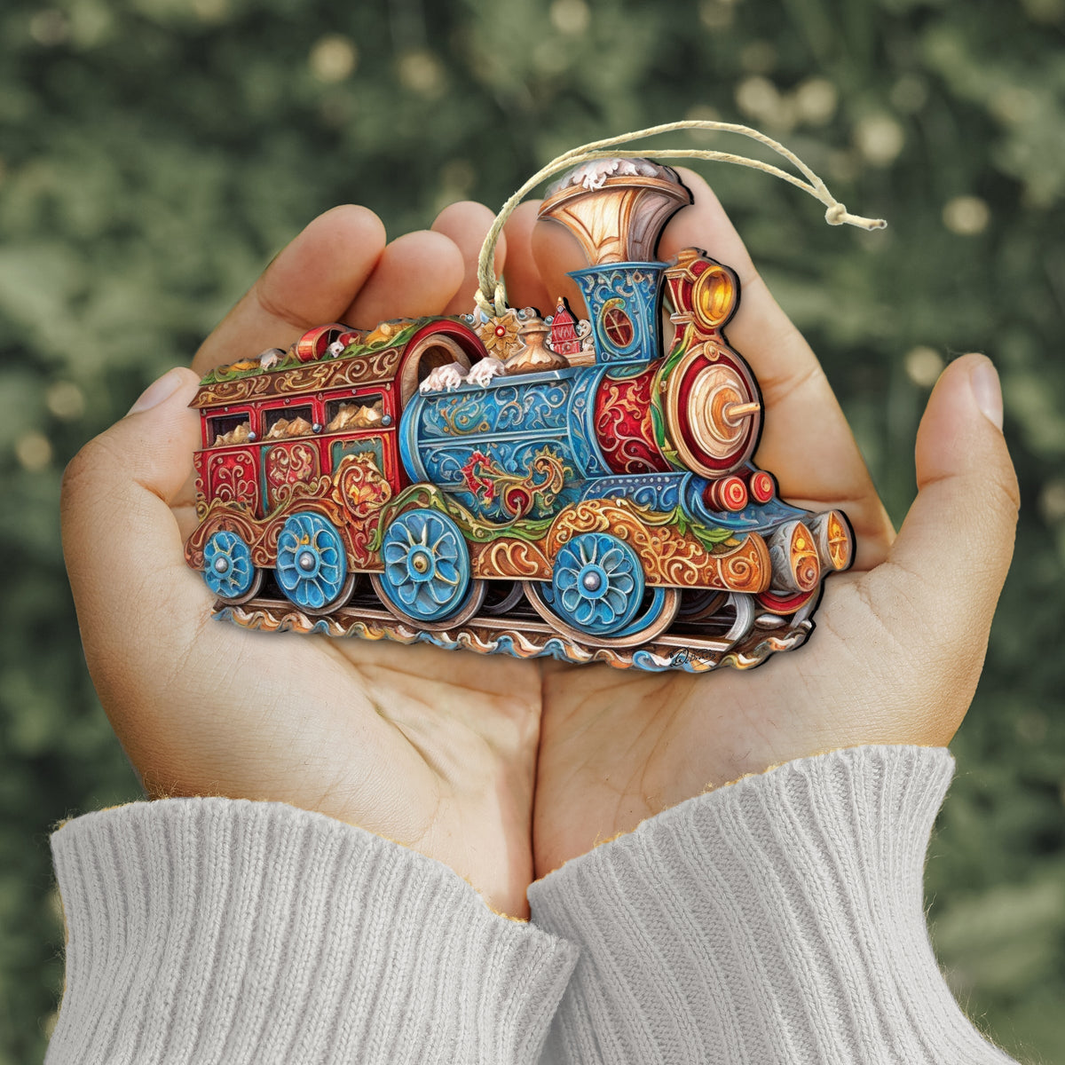 Christmas Train Wooden Ornaments by G. Debrekht - Christmas Decor - 8100198-3