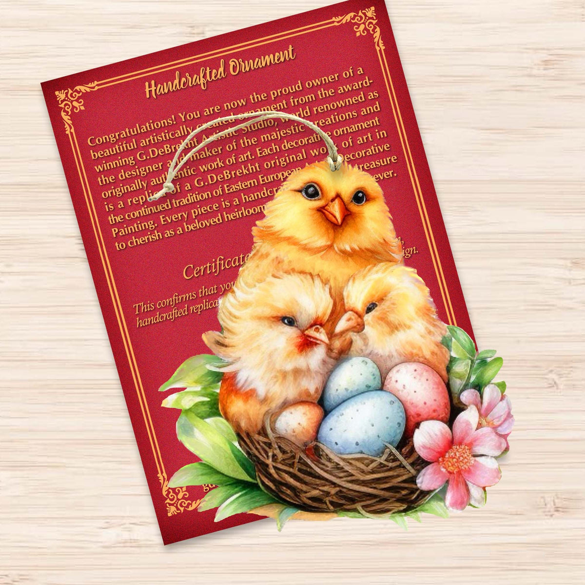 Spring Chicks Wooden Ornaments by G. DeBrekht Easter Spring Decor - 8652771
