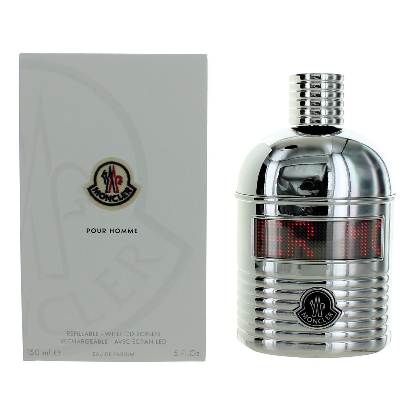 Moncler Pour Homme, 5oz Refillable EDP Spray men with LED Screen