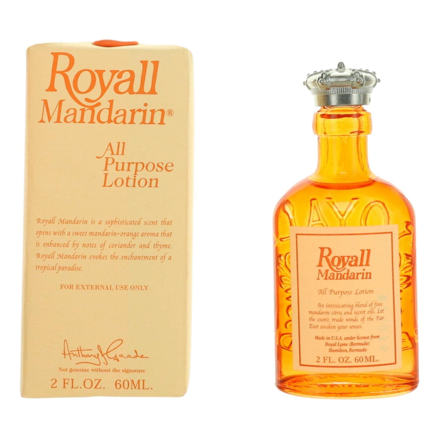 Royall Mandarin, 2 oz All Purpose Lotion for Men