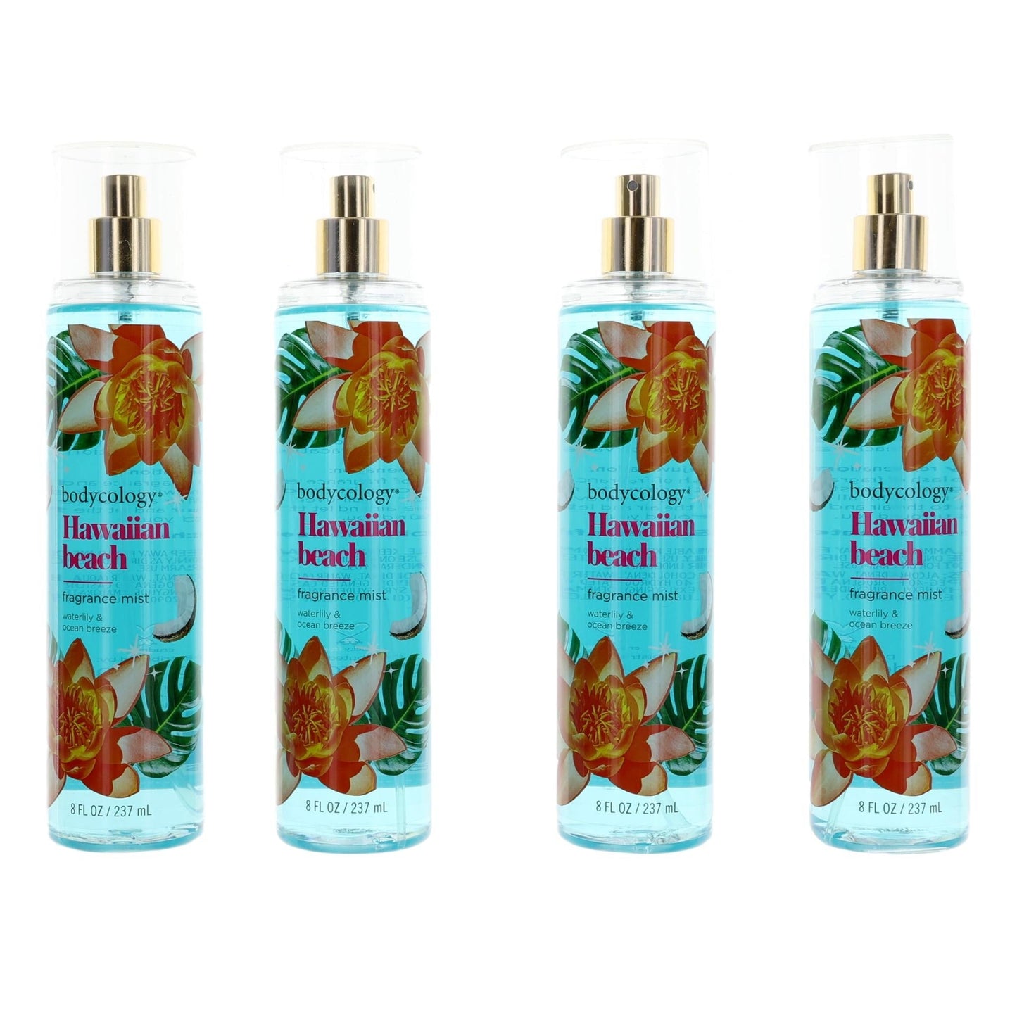 Hawaiian Beach, 4 Pack 8 oz Fragrance Mist for Women