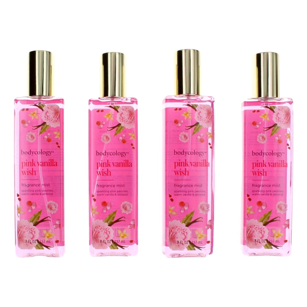 Pink Vanilla Wish, 4 Pack 8 oz Fragrance Mist for Women
