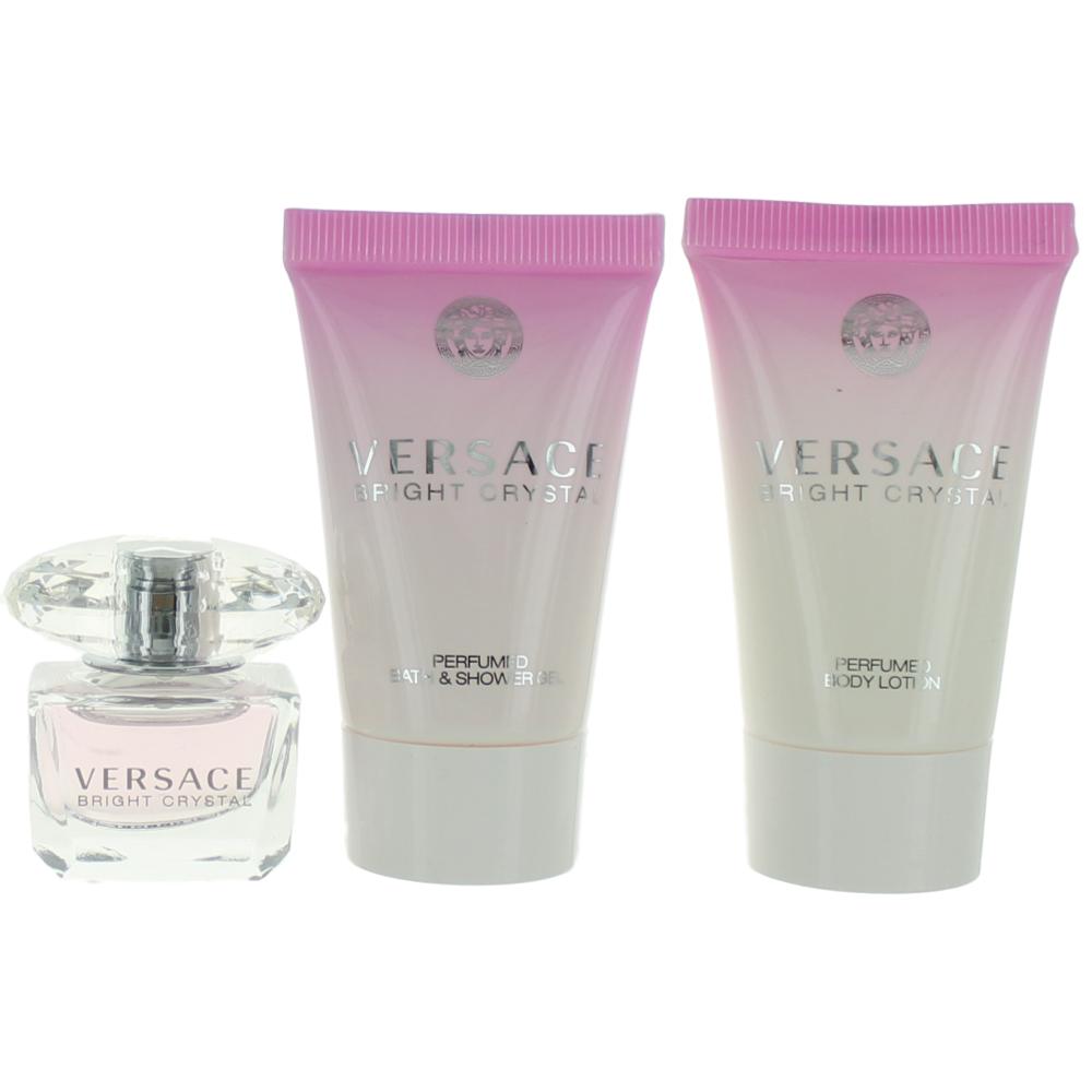 Versace Bright Crystal, 3 Piece Mini Gift Set for Women