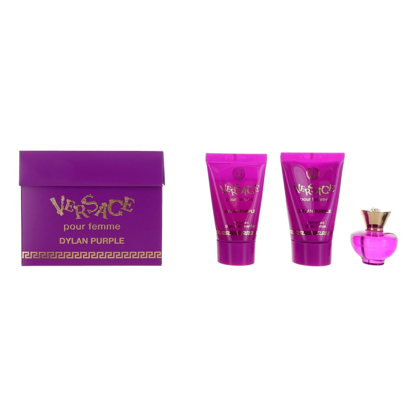 Versace Dylan Purple, 3 Piece Miniature Gift Set for Women