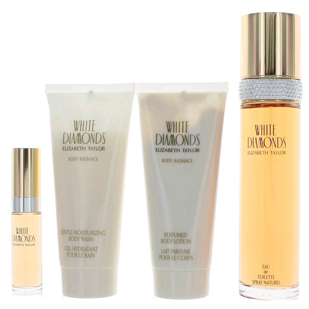 White Diamonds, 4 Piece Gift Set women with 3.4 oz