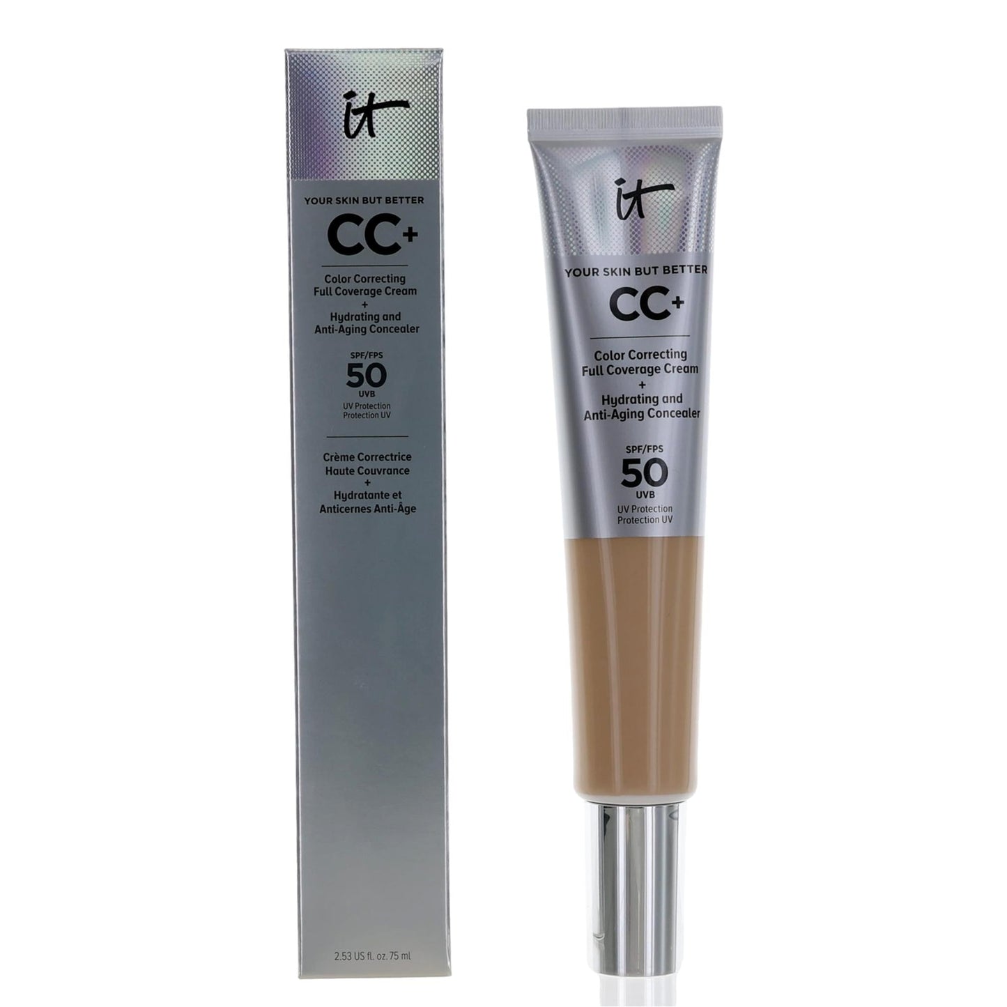 It Cosmetics CC Cream Full Coverage Cream, 2.53 oz Color Correcting Foundation SPF 50- Fair