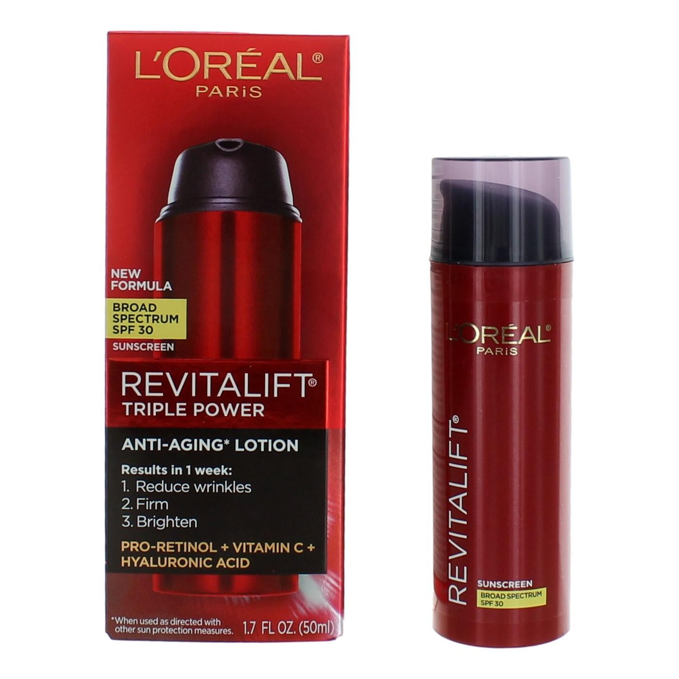 L'Oreal Revitalift Triple Power, 1.7oz Anti-Aging Lotion SPF 30