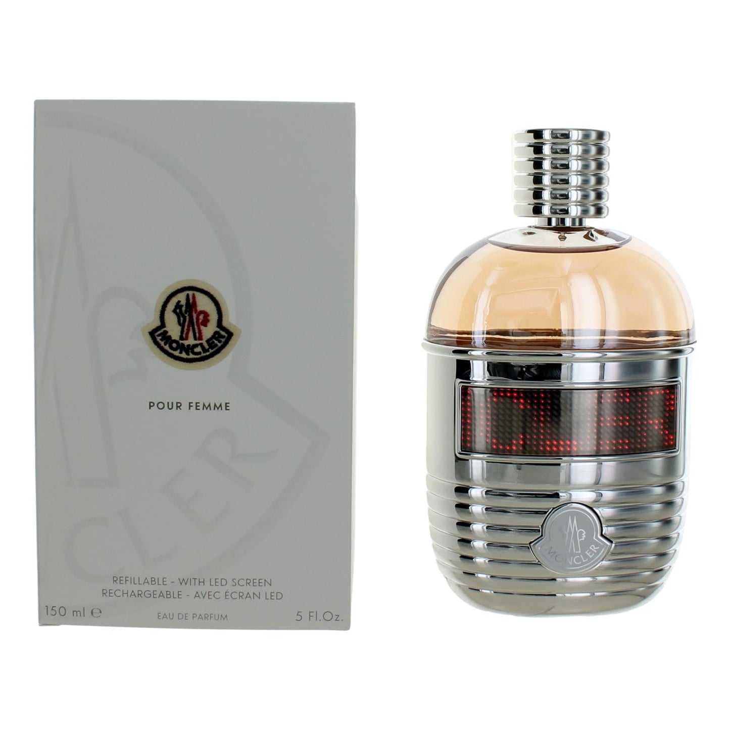 Moncler Pour Femme, 5oz Refillable EDP Spray women with LED Screen