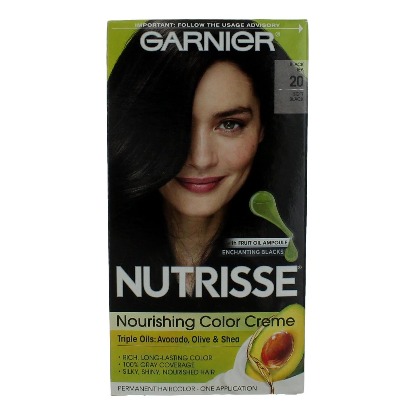 Garnier Hair Color Nutrisse Coloring Creme, Hair Color- Black Tea 20