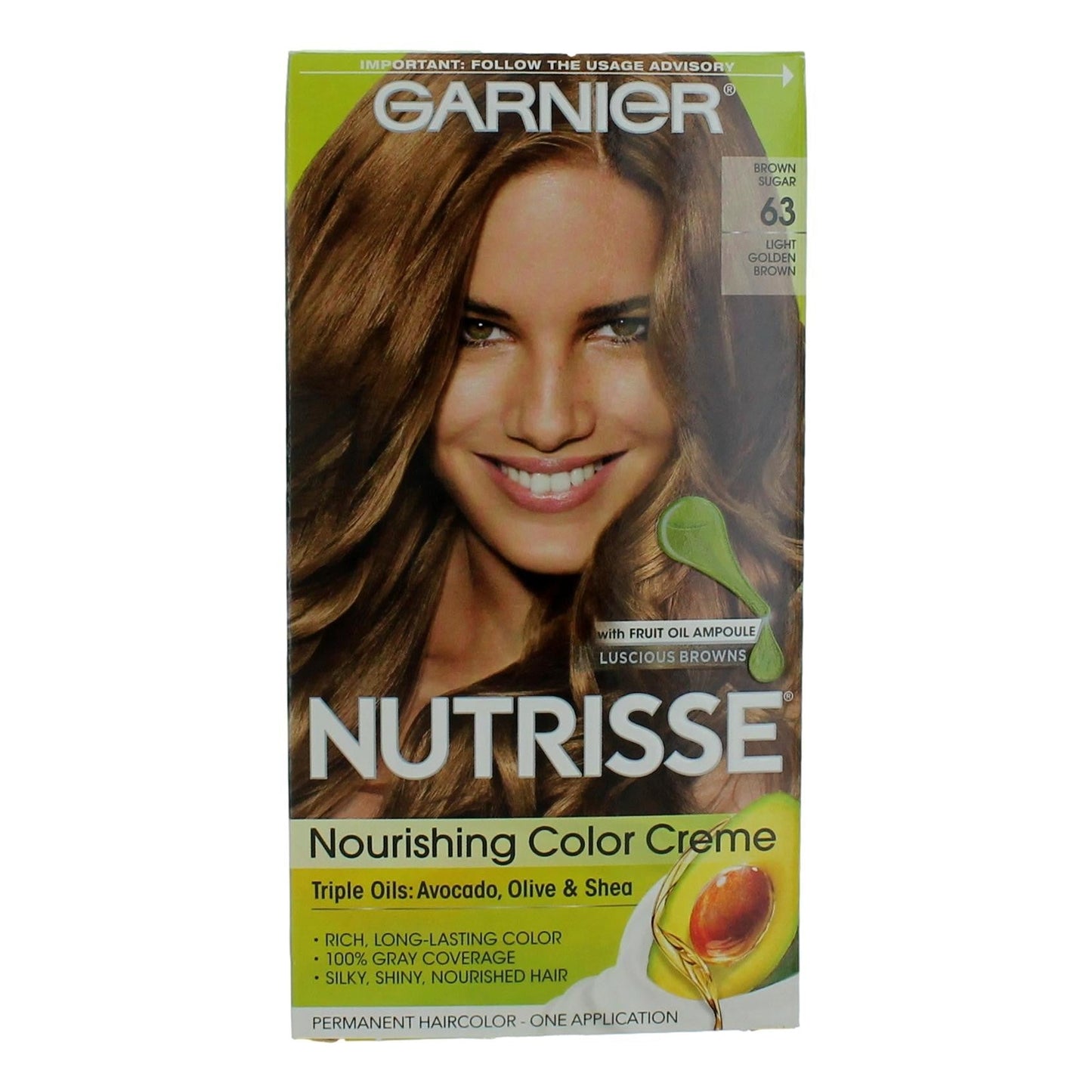 Garnier Hair Color Nutrisse Coloring Creme, Hair Color- Brown Sugar 63
