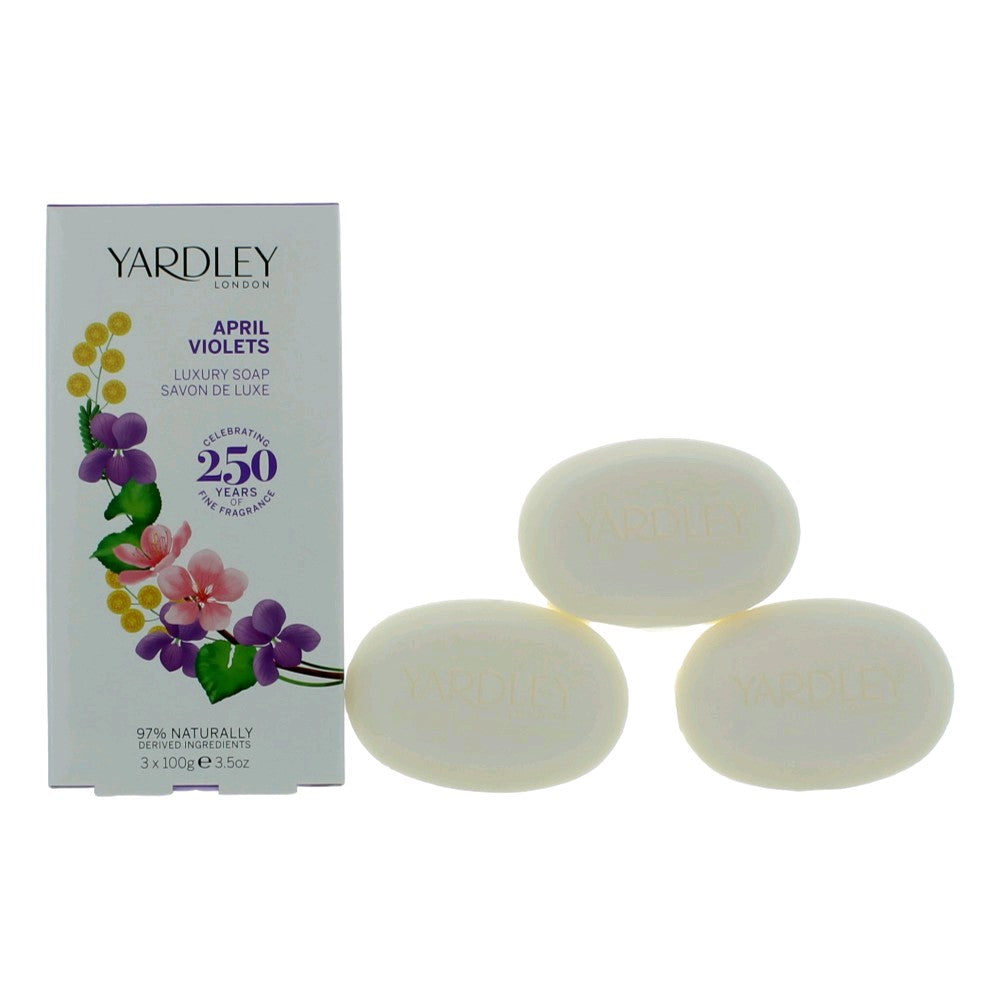 Yardley April Violets, 3 x 3.5oz Luxury Soap women